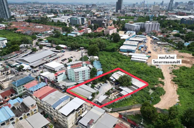 Land for sale in Na Kluea, beautiful plot, Soi Phothisan, prime location, business area, surrounded by various projects.