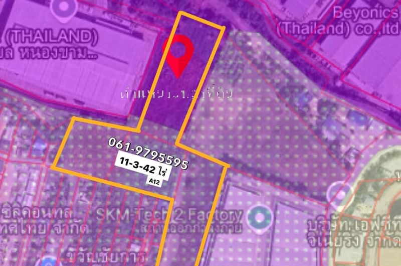 Land for sale in Sriracha, prime location, near Road 331, next to Pinthong 2 Industrial Estate