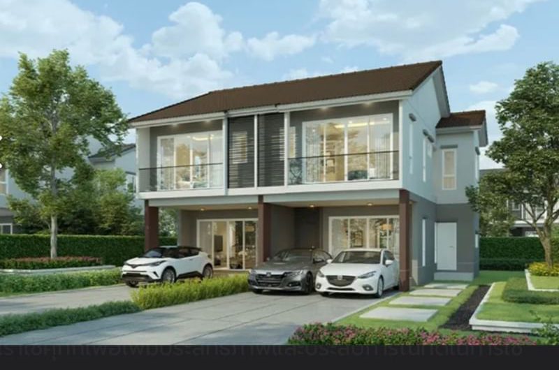 For sale: 2-storey twin house, Bliss Village project, Sriracha-Bowin, near community, on main road